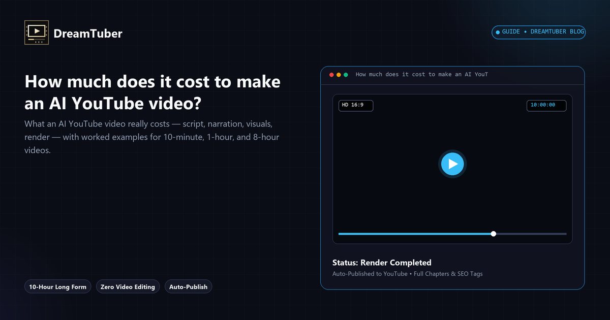 How much does it cost to make an AI YouTube video?